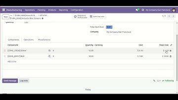 BOM Cost Price Odoo