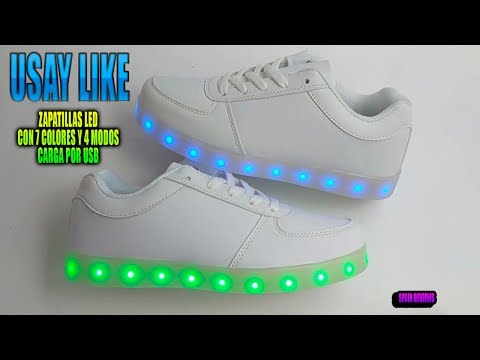 ❤️❤️ Usay like - Zapatillas led con 7 colores, 4 modos y carga usb