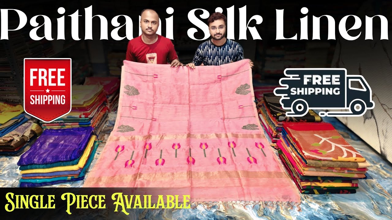 Paithani Silk Linen | Pure Matka | Tissue Linen | Paithani Muslin | 120 Count Pure Cotton Saree |