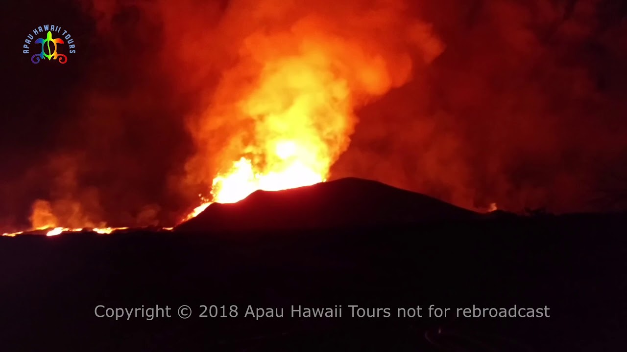 Kilauea eruption in Leilani Estates with USGS 4:40 AM June 10, 2018