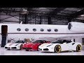 Three Ferraris, two models and a private jet!