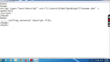 running extenal vbscript file from html