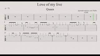 LOVE OF MY LIVE: TAB (guitarra...) (tablatura con playback)