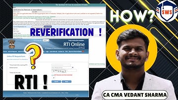 CMA Answer Sheet & Reverification Guide 2025 | RTI Portal & ICMAI Portal Step-by-Step |CA CMA Vedant