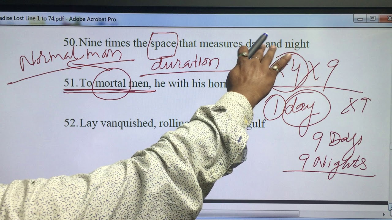 Paradise Lost Book 1 Lines 44 to 74