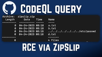 CodeQL query to detect RCE via ZipSlip - $5,500 bounty from GitHub Security Lab