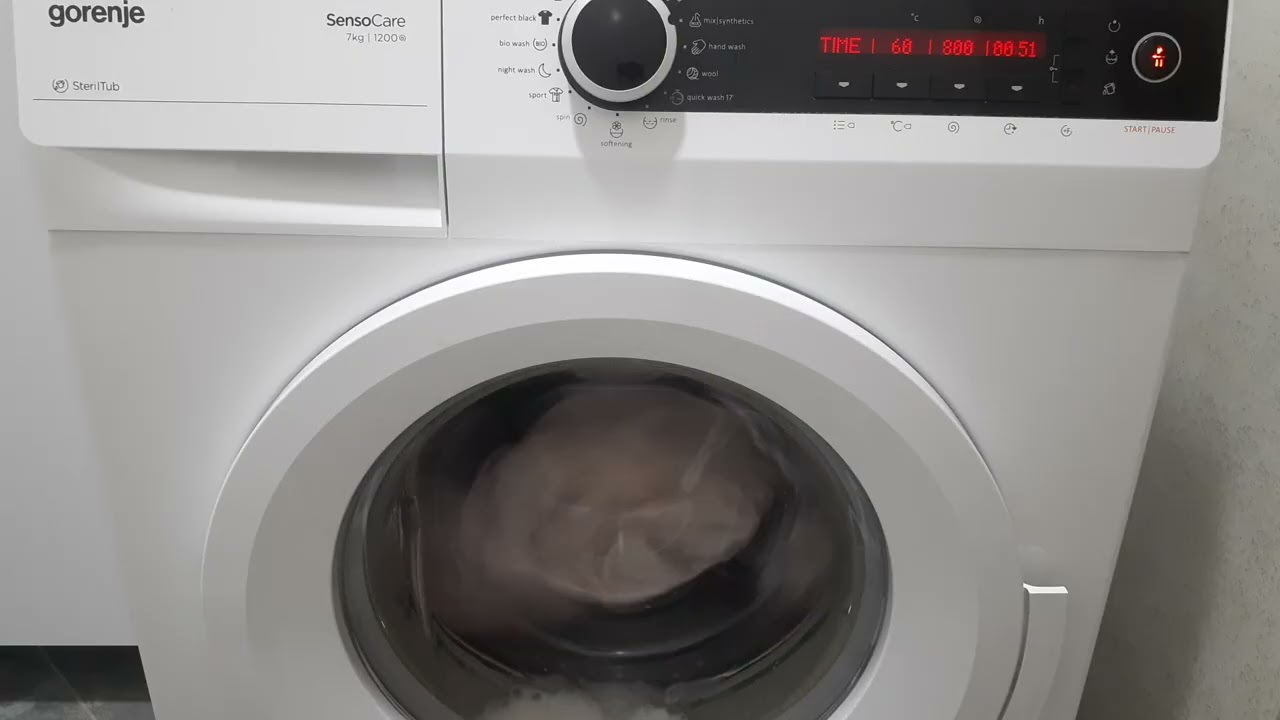 Gorenje SensoCare W7723:Mix/synthetics 60° 1000rpm with TimeCare