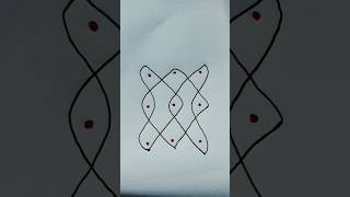 3x3 Diagonal Wave Sikku Muggu | Easy Kolam | No Talking | MuggulaAdda #3x3muggu #shorts #muggulaadda