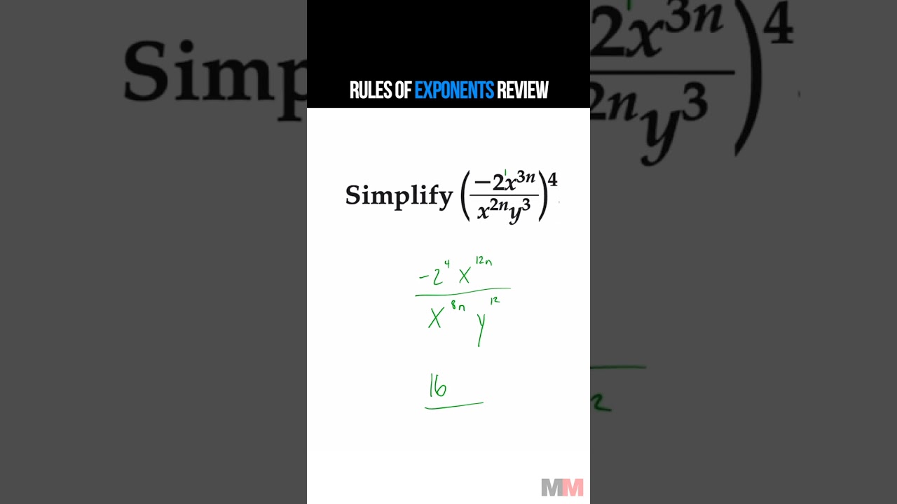 Exponent Rules Multiple steps review problem 