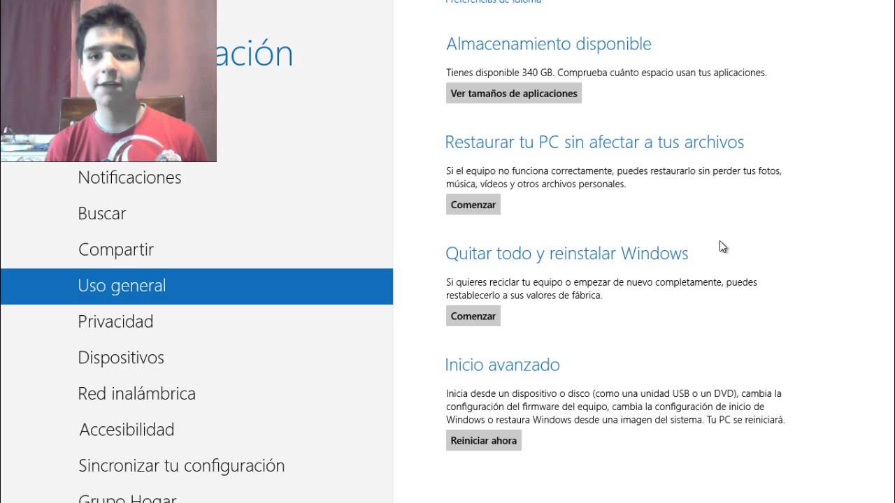 Cómo restaurar windows 8 a ajustes de fabrica sin disco [Muy bien