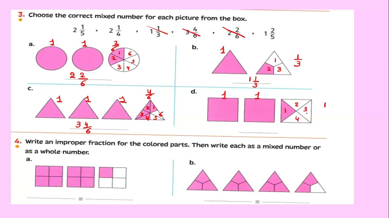 Fractions and Mixed Numbers - unit 9 -lesson 4- Math -Primary 4