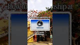 Internship at NIMHANS Bangalore - How to Apply #nimhans