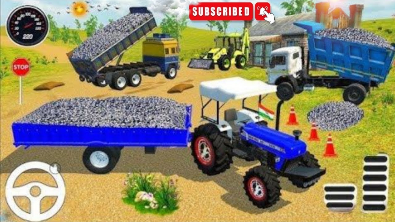 🔴Drive JCB and Uploading 🪨🏗Stone From Dumper🌋 Truck in Game #truck #jcb #tractor #dumper #games