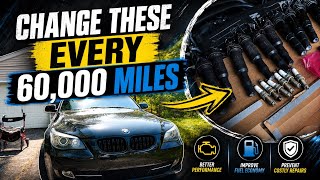 2008 E60 BMW 535i Spark Plugs And Ignition Coils Replacement (N54)