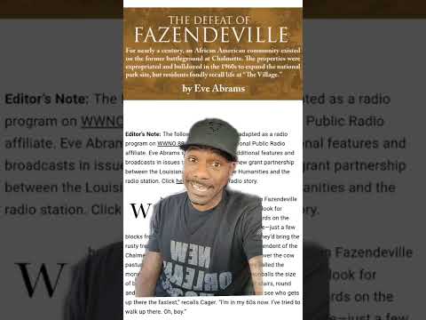 FORGOTTEN BLACK COMMUNITY FAZENDEVILLE NEW ORLEANS HOOD HISTORY