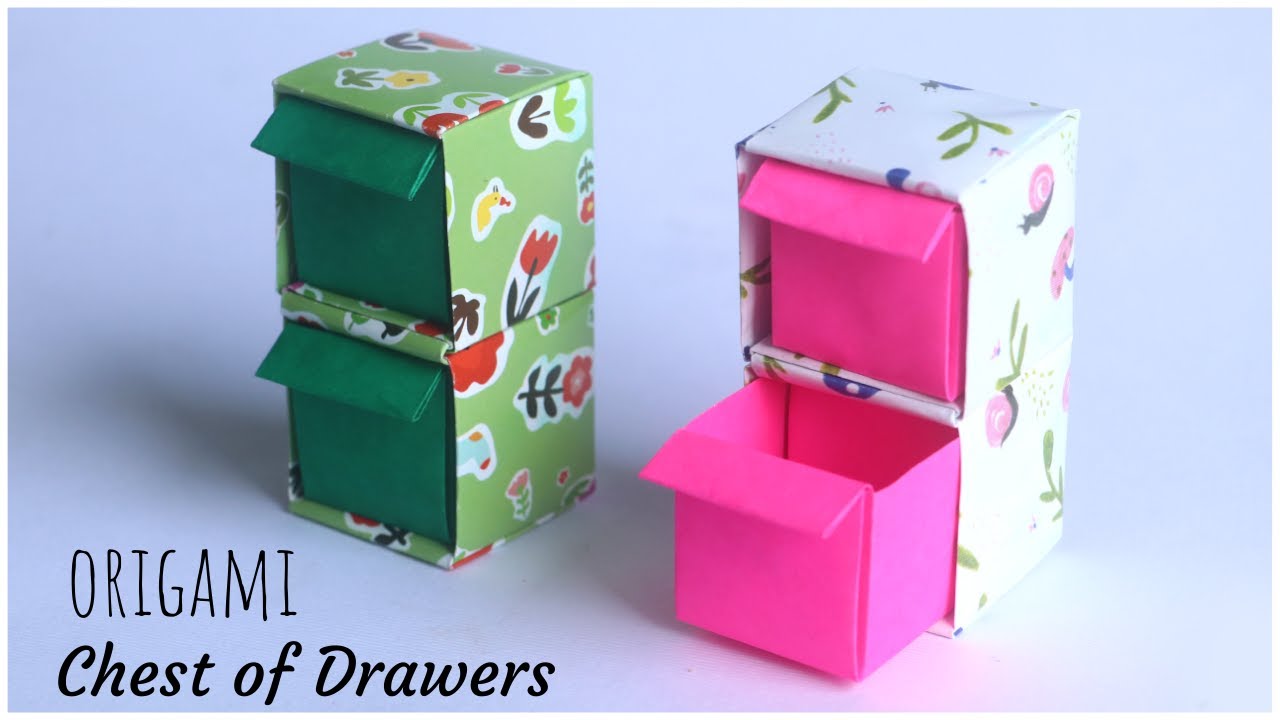 Diy Origami Chest Of Drawers How To Make Origami Paper Box With 2