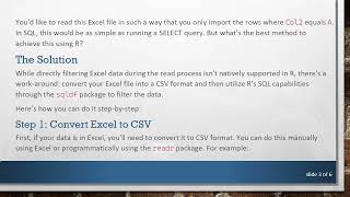 How to Dynamically Read Excel Data in R Like SQL Queries