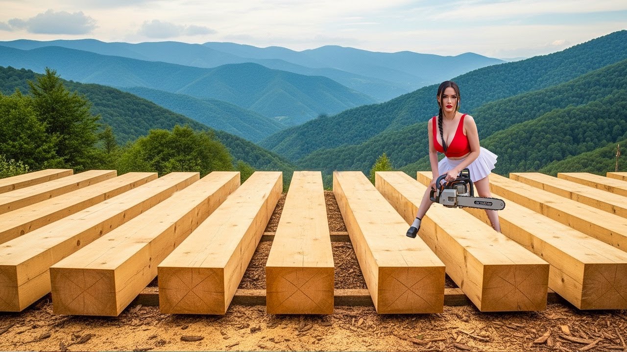 Ignoring all limits, the girl cut Wood, Designed and Built her dream house.