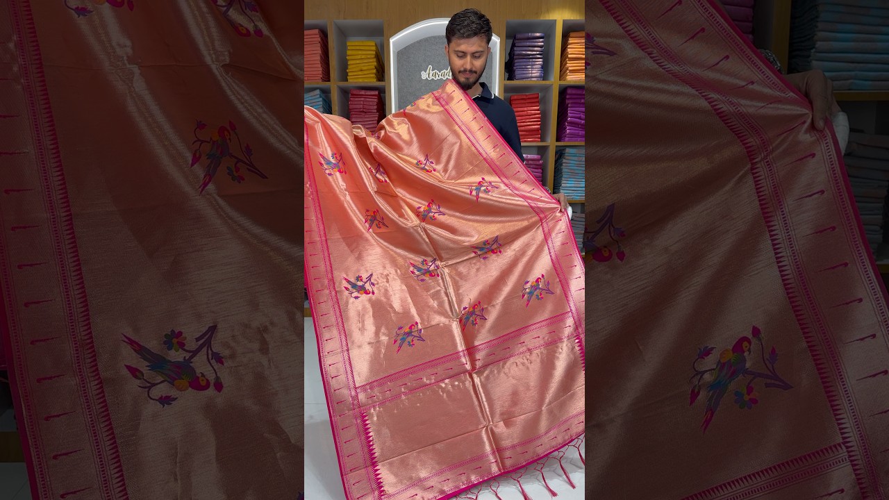 Pure Fully Zari Woven Parrot Motif Paithani Dupatta