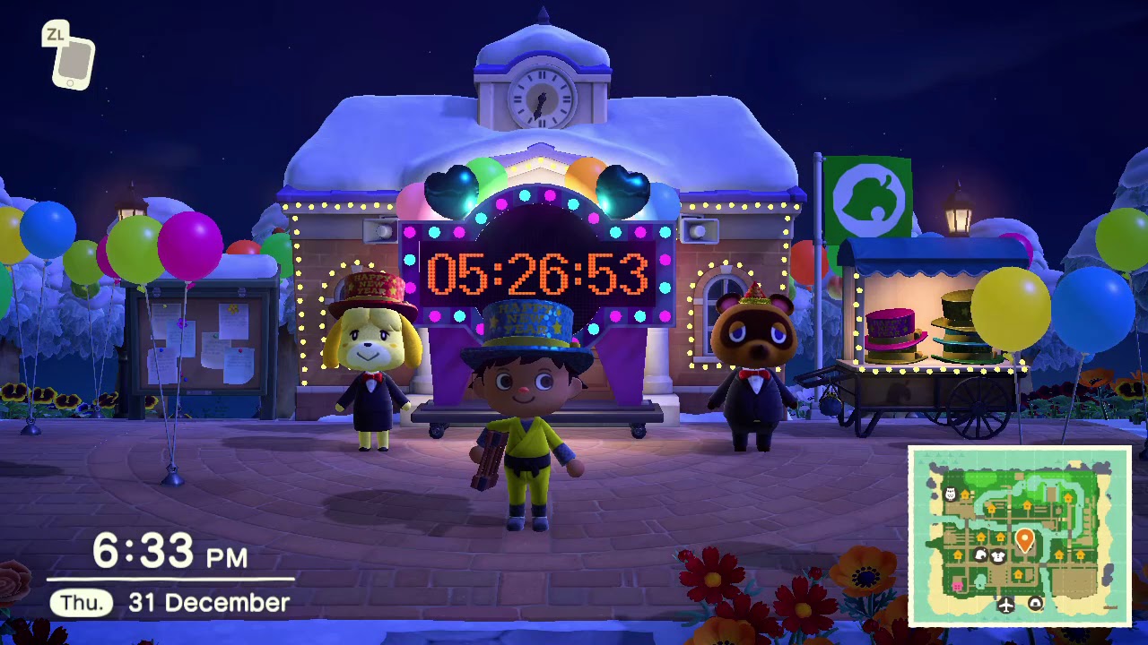 Waiting for the New Year at the Town Hall Countdown | Animal Crossing: New Horizons