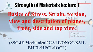 Strength of Materials lecture 1 for GATE, ESE, SSC JE and PSU