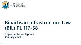 Tribal Bipartisan Infrastructure Update from Reclamation - January 19, 2023