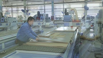 double station cnc router with boring head