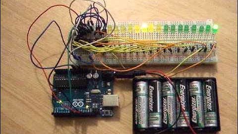 Arduino 16 LED array with 2 shift registers