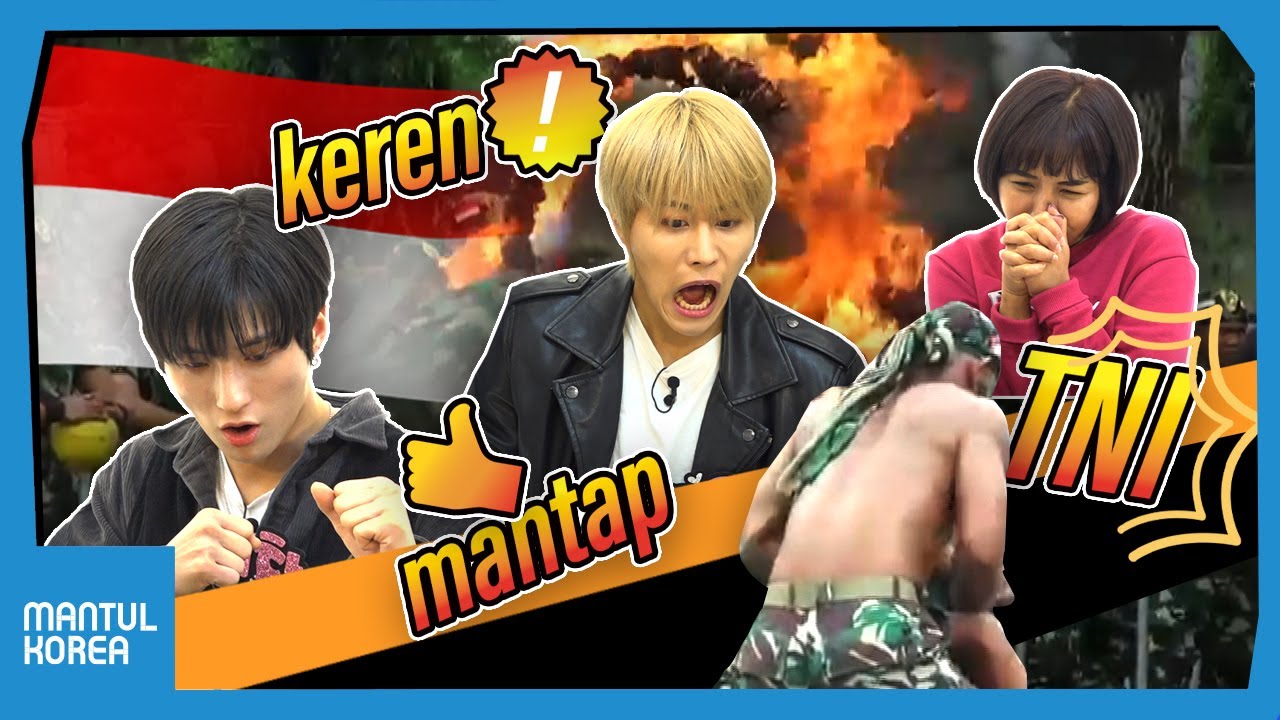 REAKSI IDOL KOREA "DKB" NONTON VIDEO LATIHAN MILITER INDONESIA | Mantul Korea