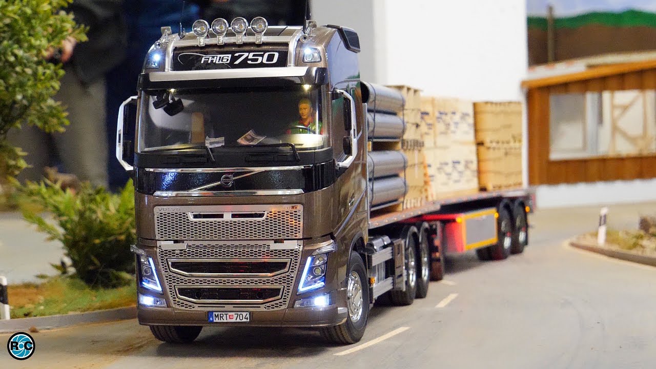 Tamiya Volvo FH16, MAN, Scania & Mercedes RC Truck transport Osnabrück - YouTube