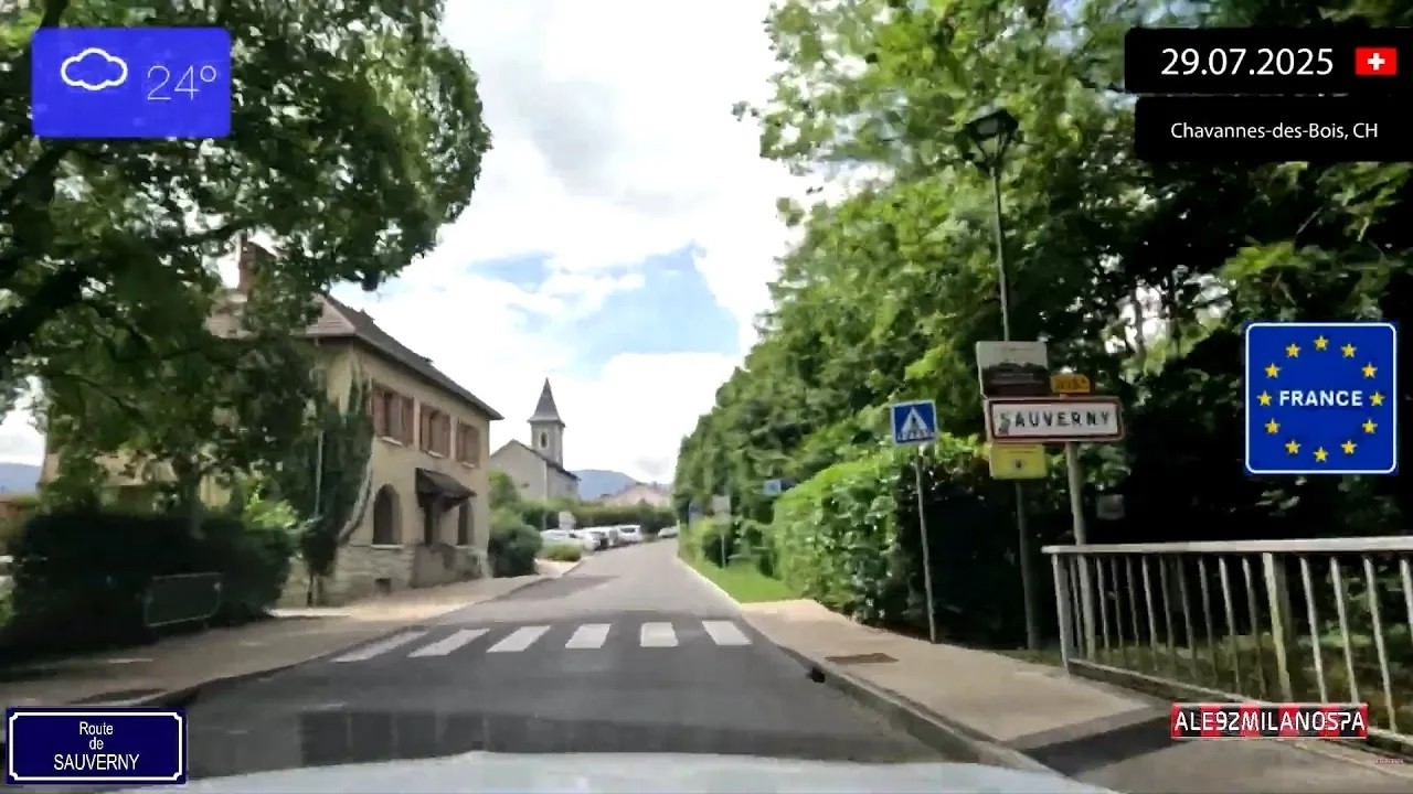 Driving from Nyon (Switzerland) to Ségny (France) 27.07.2025 Timelapse x4
