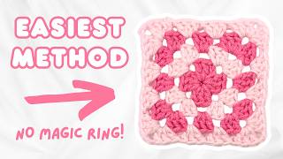 how to crochet a granny square for BEGINNERS *with color changes* | no magic ring! 🧶