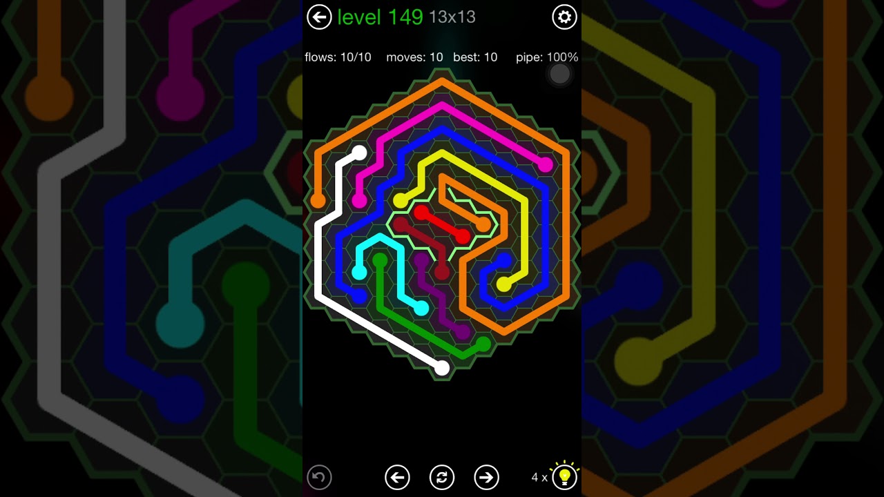 55b Flow Free hexes game Challenges Variety pack level 148 to 150