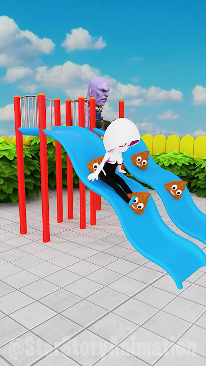 Hulk and Spider-man They clean on Slide for Superheroes #funny