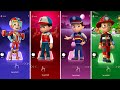 SUPER RYDER 🆚 RYDER CAP 🆚 POLICE RYDER 🆚 FIREMAN RYDER! 🐾 TEAM BATTLE! 🎵 Tiles Hop 2026