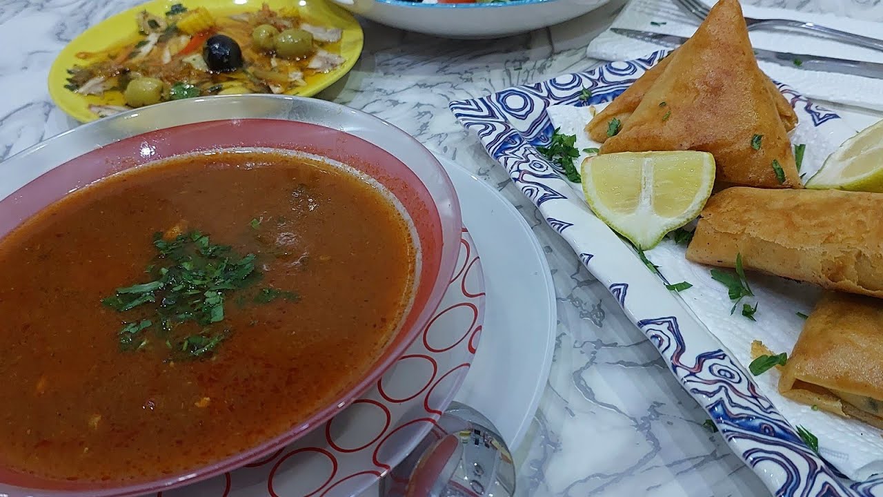 شوربة القمرون او الكروفات او الجمبري..  soupe chorba aux crevettes