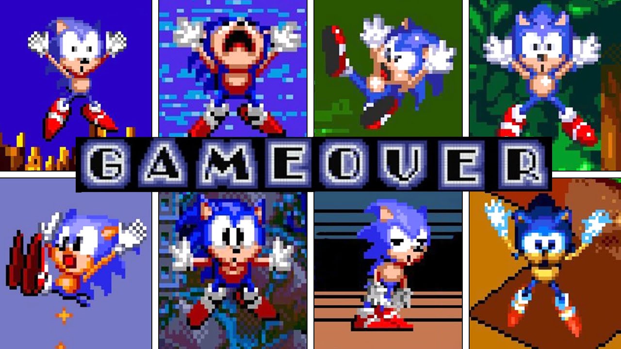 Evolution Of Sonic Sega Genesis Death Animations & Game-Over Screens!