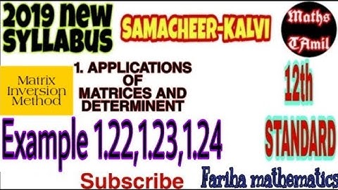 12TH MATHS EXAMPLE 1.22,1.23,1.24 /APPLICATIONS OF MATRICES AND DETERMINANT/2019/FARIHA MATHEMATICS