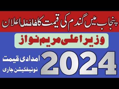 CM Punjab Maryam Nawaz Wheat Support Price 2024 | Gandum Ka Rates 2024 ...
