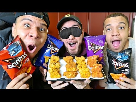 DIY DORITOS CHICKEN TASTE TEST!! *BLINDFOLDED*