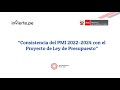 Consistencia del PMI 2022-2024 con el Proyecto de Ley de Presupuesto 2022