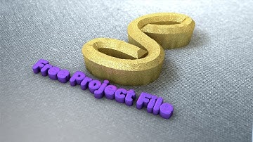 Golden Text Effect In Cinema 4d free Project File