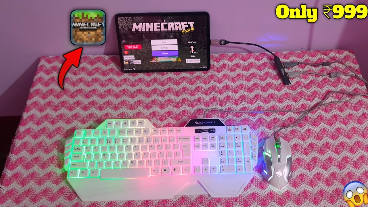 I Play Minecraft With Keyboard and Mouse|| Under ₹999 With RGB Keyboard And Mouse||