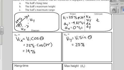 Projectile Launched at an Angle Sample Problem