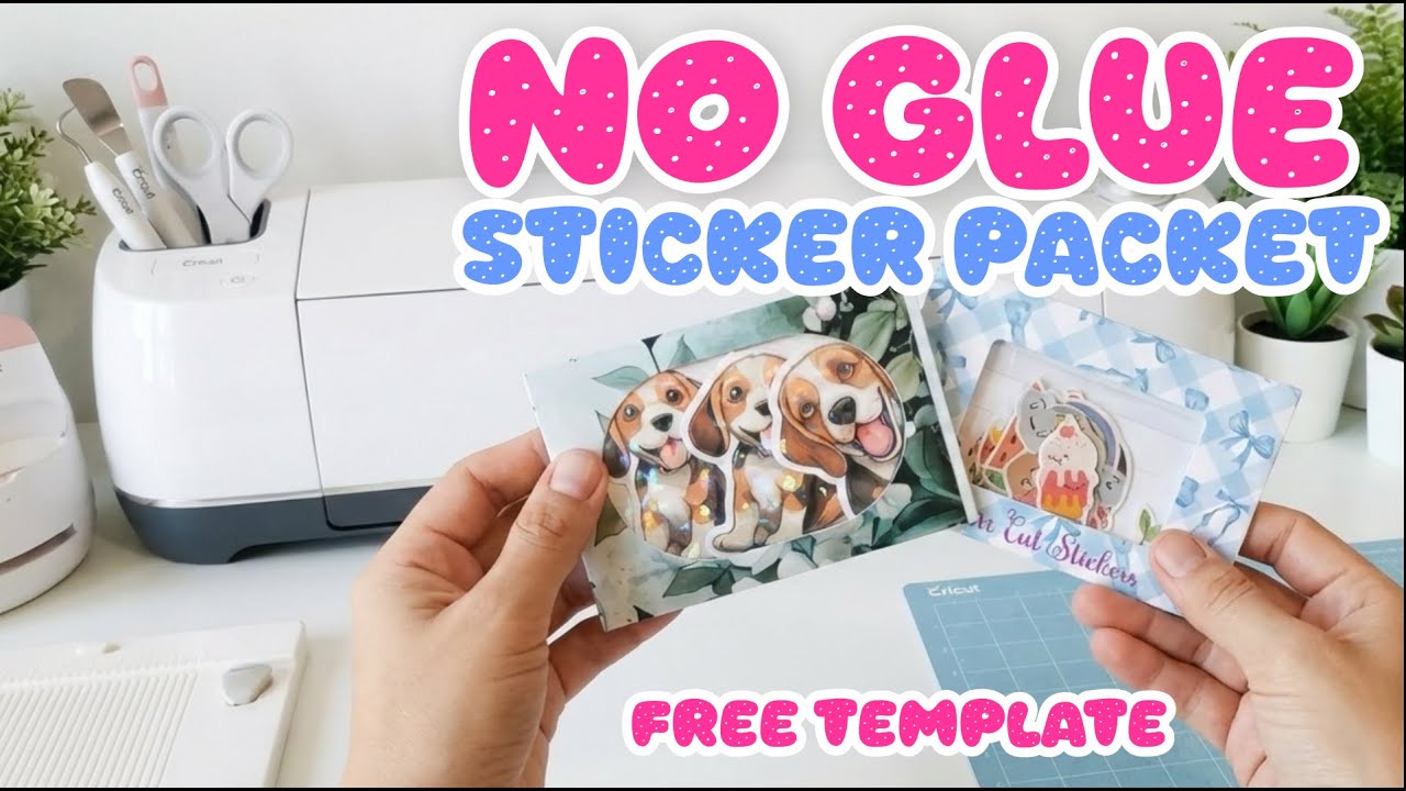 How to Make Sticker Packaging WITHOUT Adhesive | Cricut Tutorial with Free Template