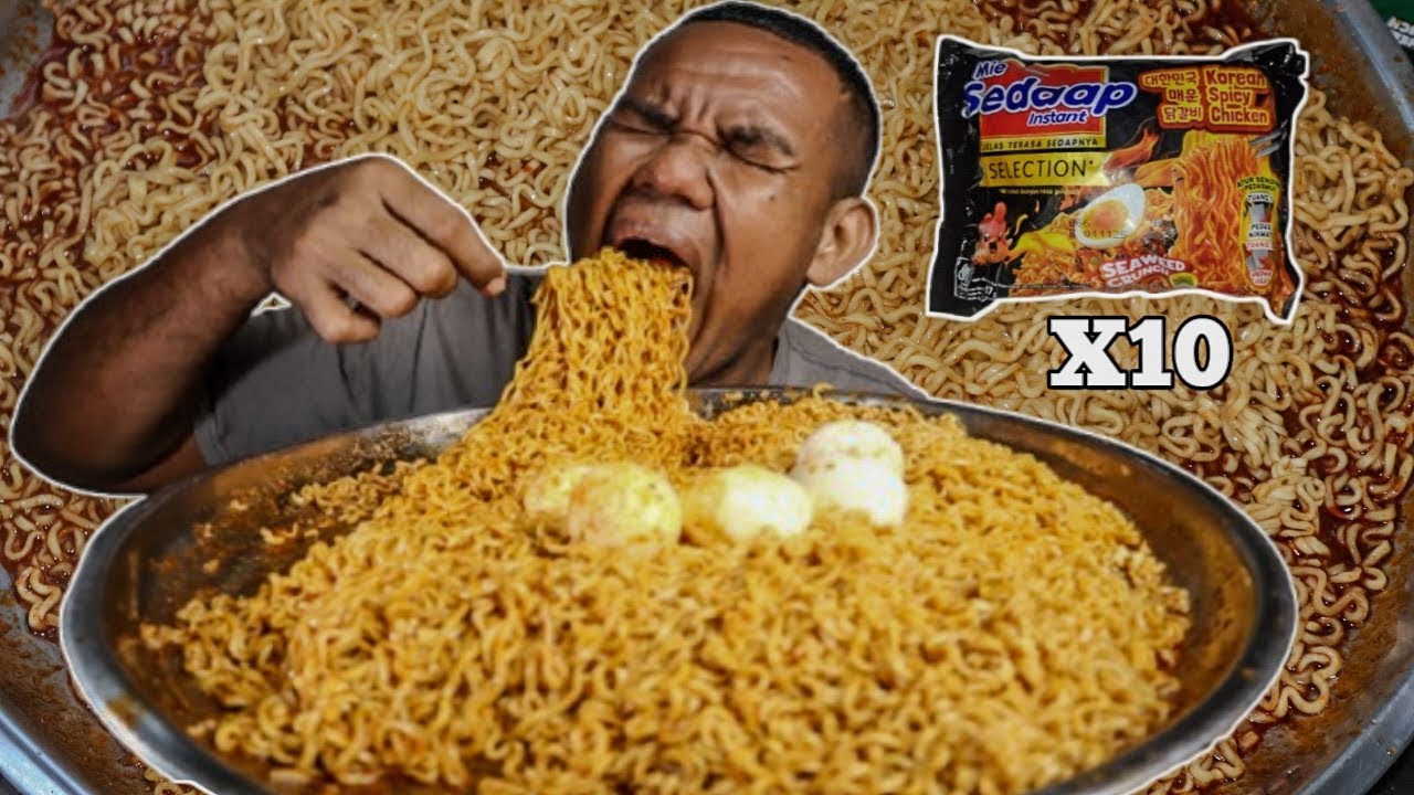 Porsi Martin mp!!Mukbang 10 Bungkus Mie KSC 5 Biji telur Rebus