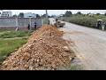 Great job! LAND Fill up Processing Using Dump Trucks with D20P Komatsu Dozer Push soil Flooded Land