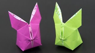 Basteln zu Ostern: aufblasbaren Origami Osterhasen falten - DIY