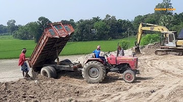 Soil load tractor in The Biggest River Site Unloading Digital hydraulic facility system method Ep58🚜