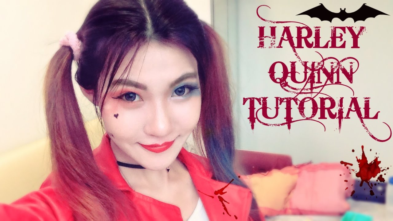 HARLEY QUINN ASIAN MAKEUP TUTORIAL 2016 YouTube